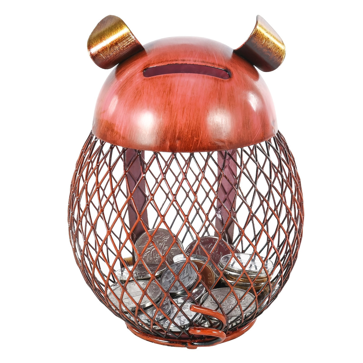 Tirelire en fer, forme de cochon, vue d'ensemble
