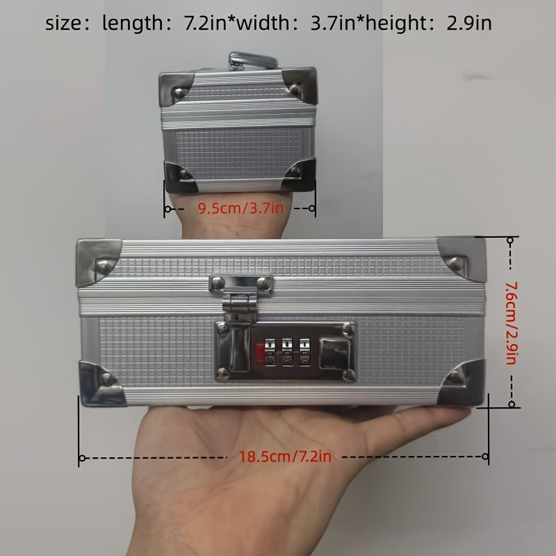 Coffret à monnaie en aluminium, serrure à code 3 chiffres