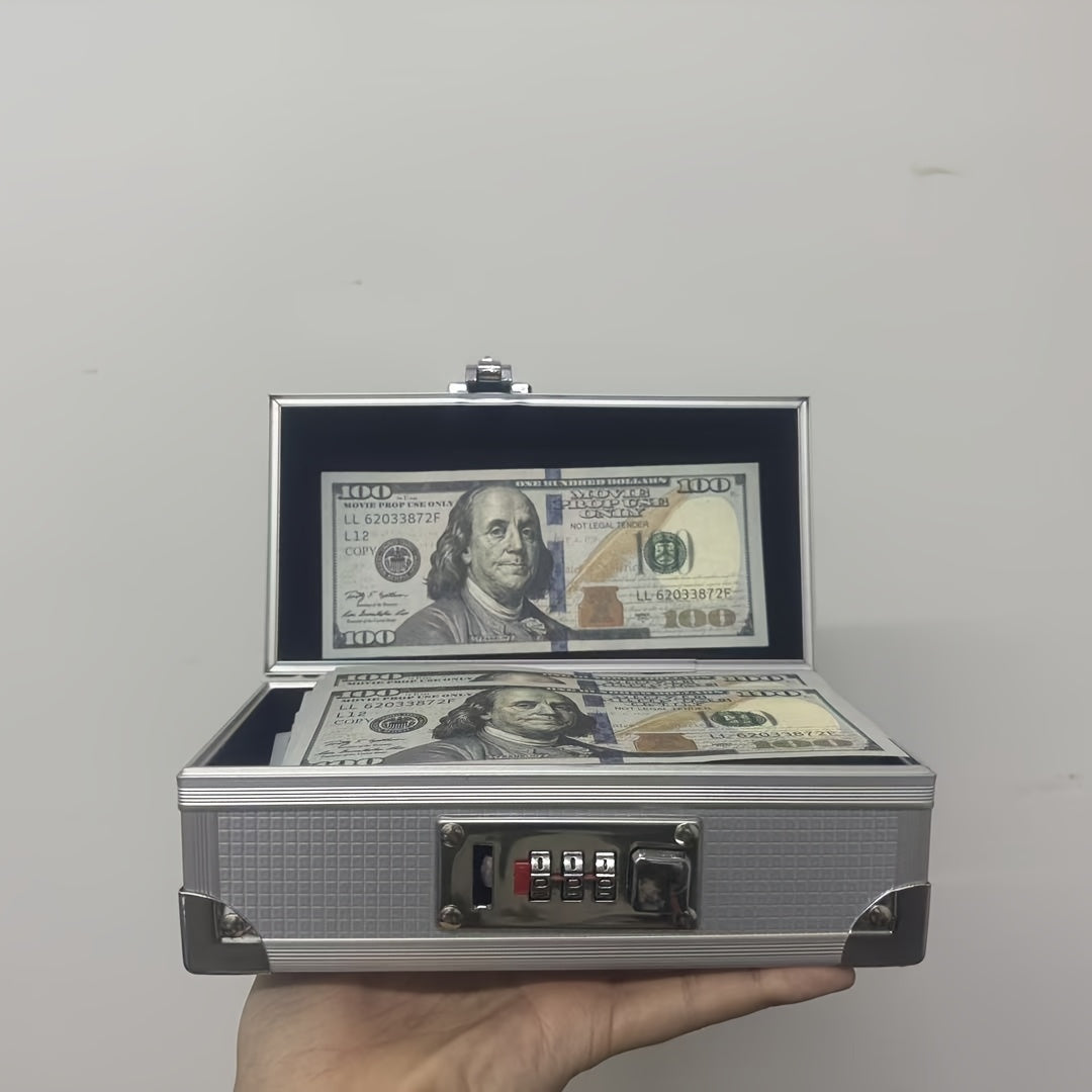 Coffret à monnaie en aluminium, serrure à code 3 chiffres