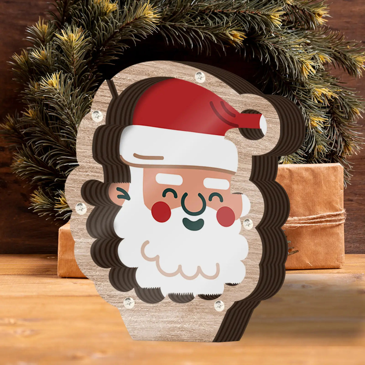 Décoration de Noël en bois à poser, père Noël