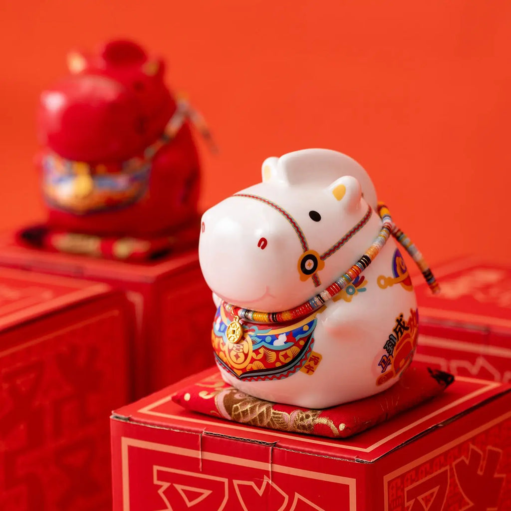 Figurine cheval porte-bonheur du Nouvel An chinois, 6