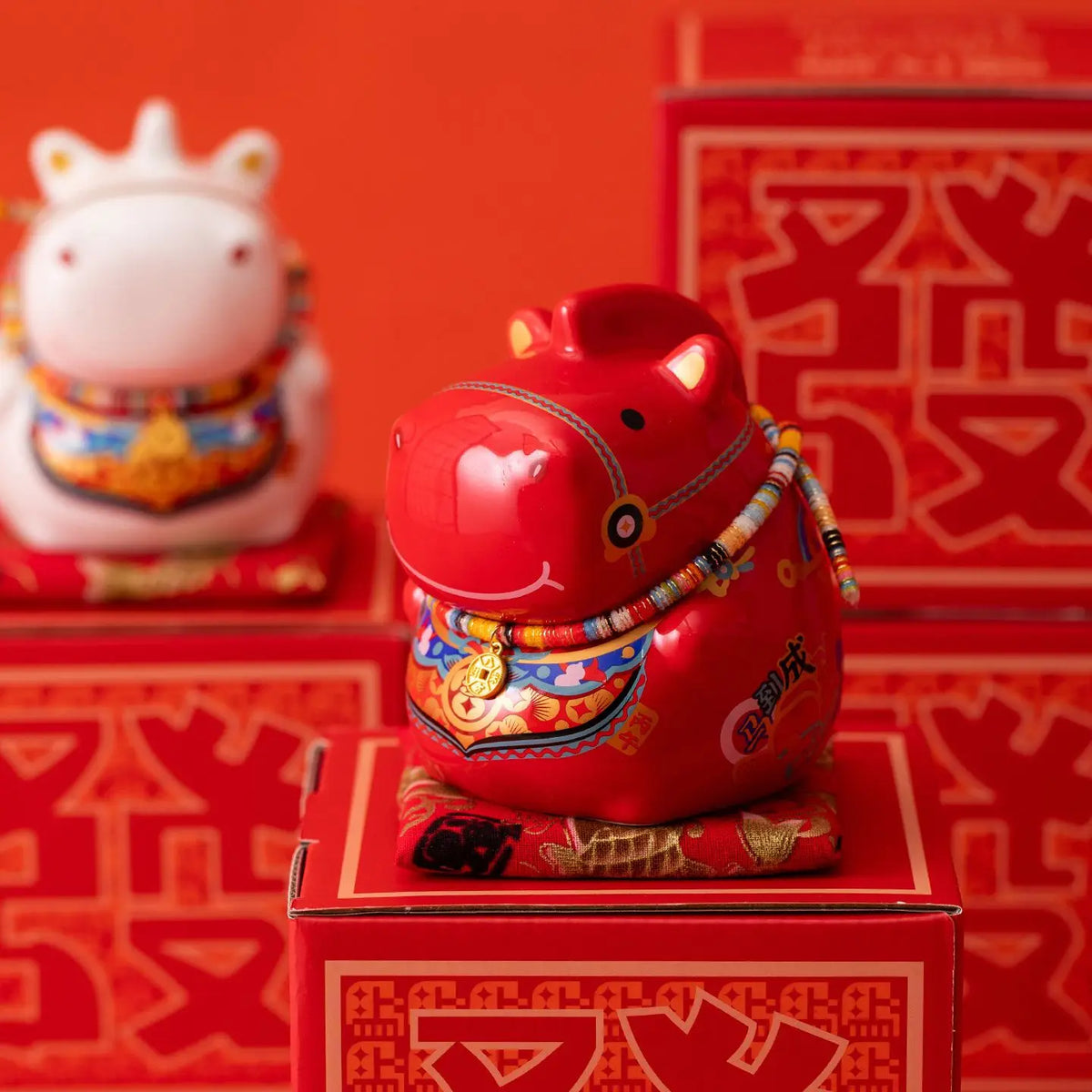 Figurine cheval porte-bonheur du Nouvel An chinois, 6