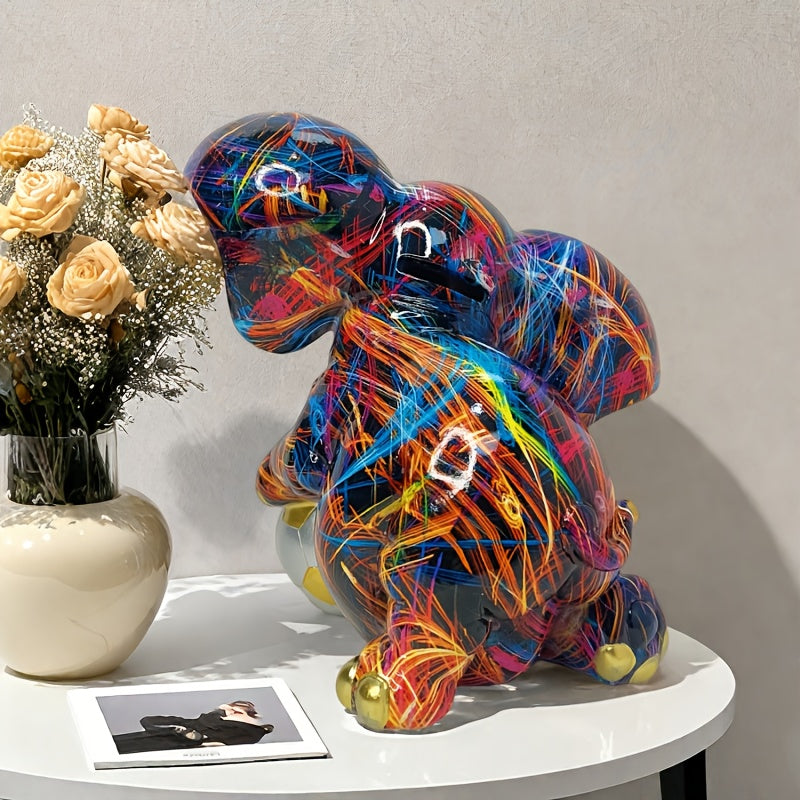 Tirelire colores en forme de statues ornements animaux en rsine pices dcoratives vibrantes adaptes aux entres salons et coins de chambre comme figurines dcoratives