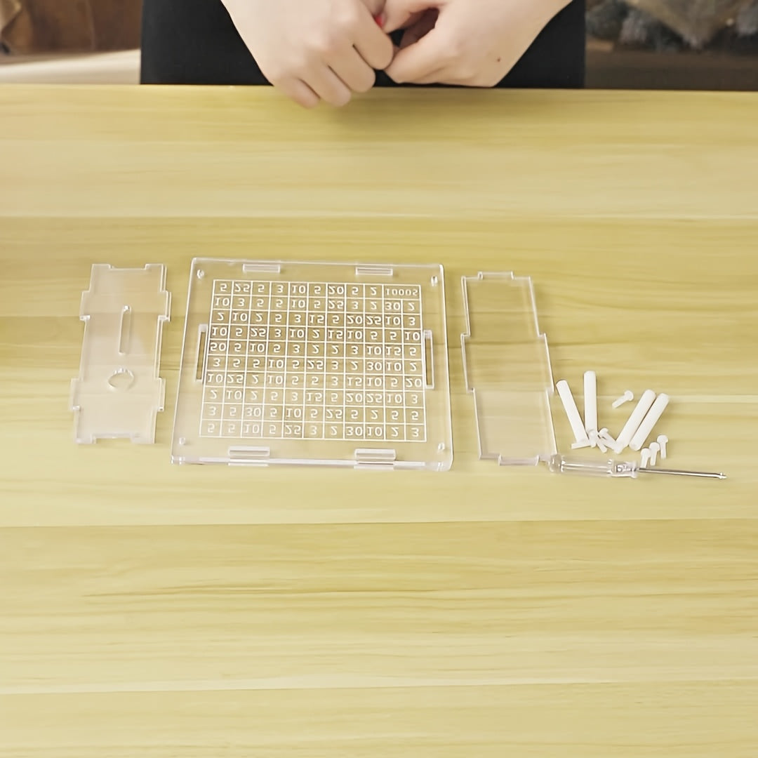 Tirelire acrylique défi d'épargne — grille de cent cases
