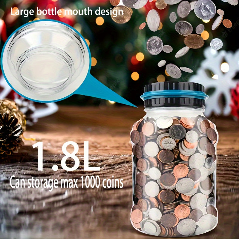 Tirelire électronique 1,8 L, compteur de pièces à l'écran