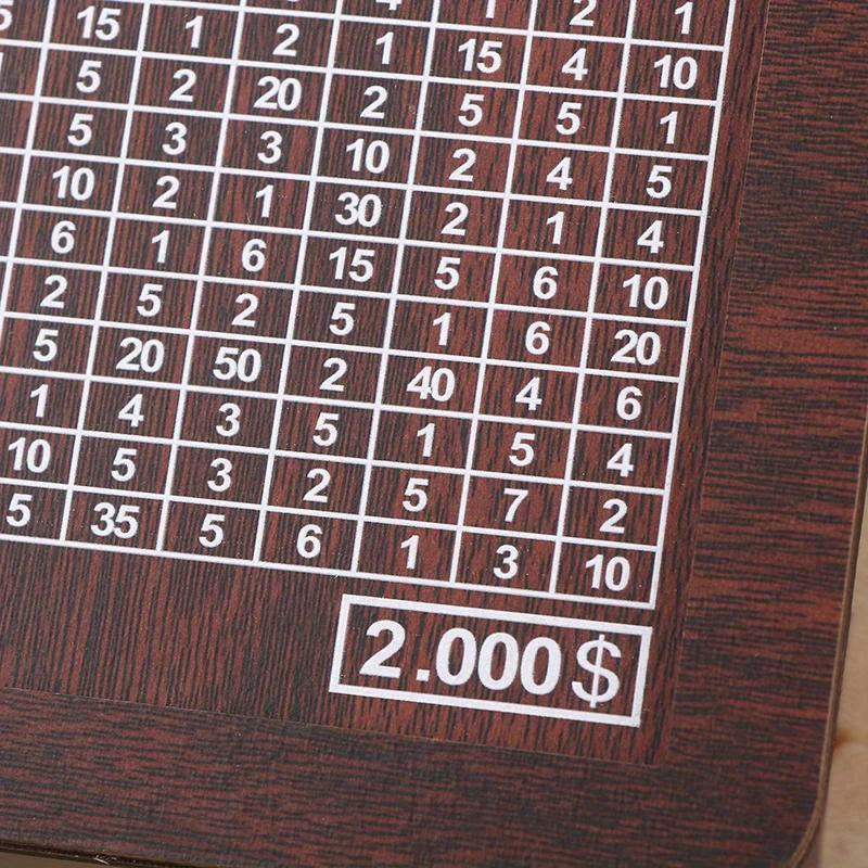 Tirelire en bois avec grille d'objectif d'épargne à cocher