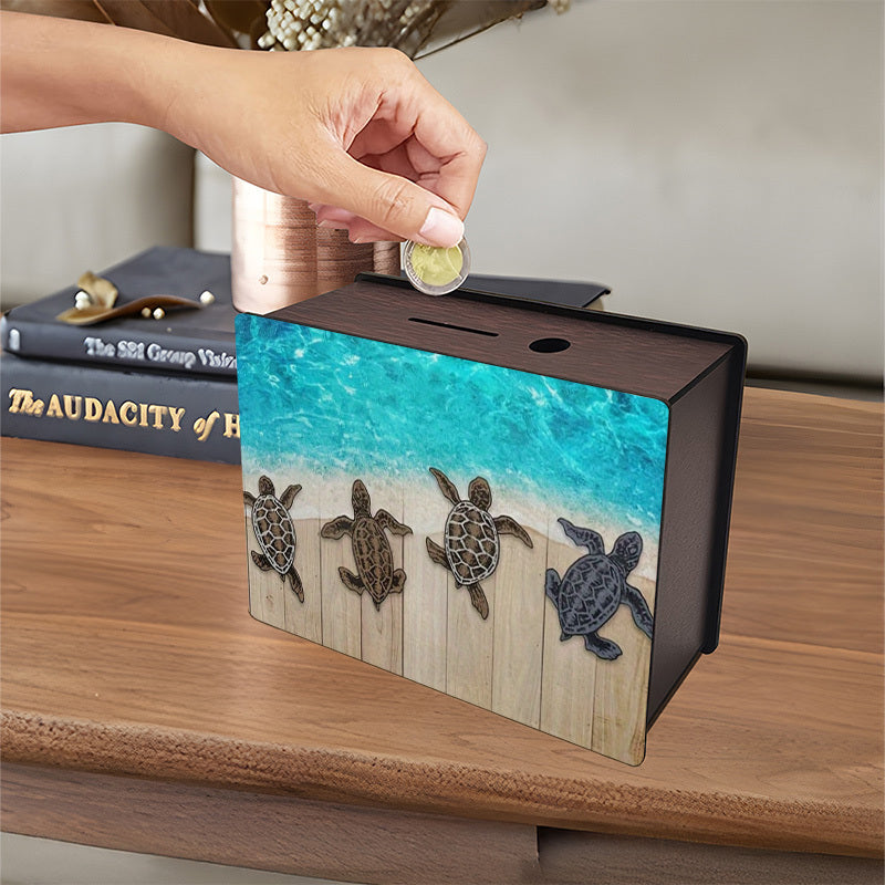 Tirelire coffret bois