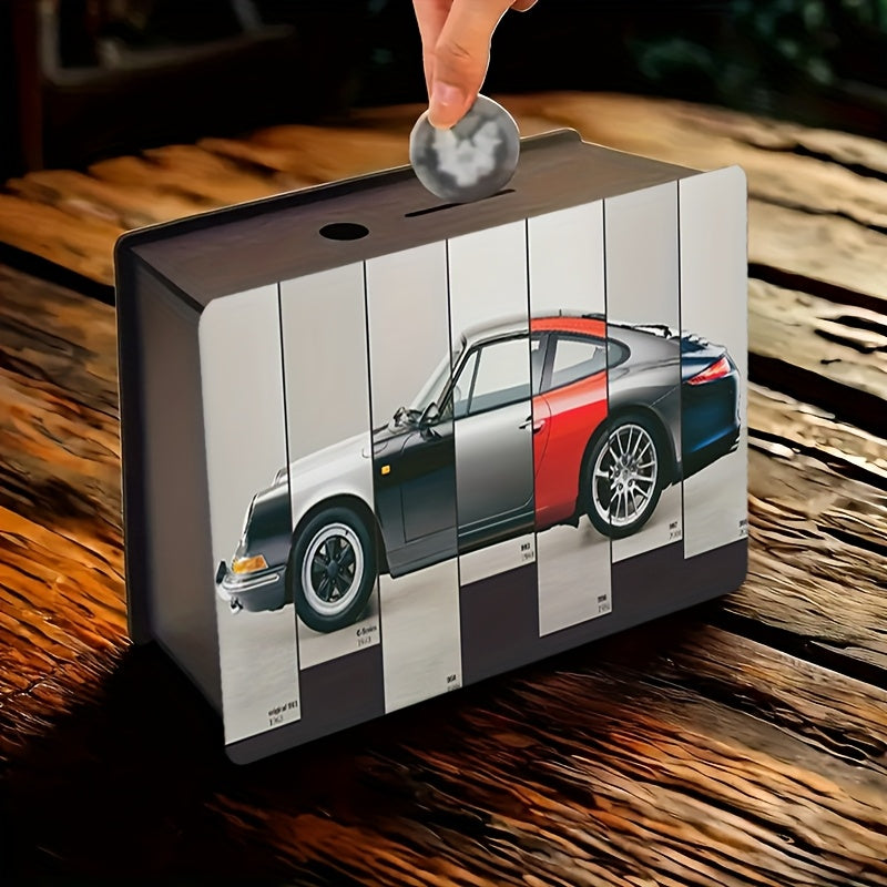 Tirelire coffret bois, sept générations d'un coupé sport