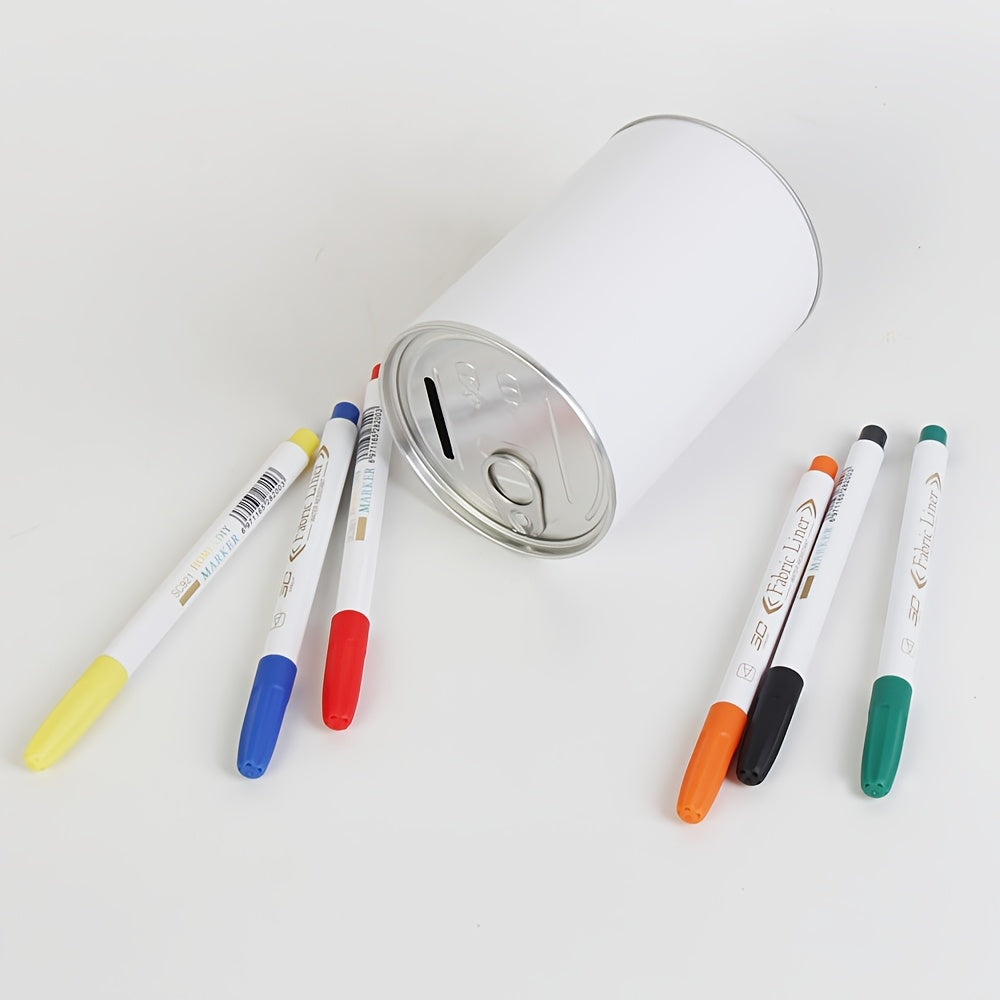 Tirelire canette blanche à décorer soi-même, métal 11 cm