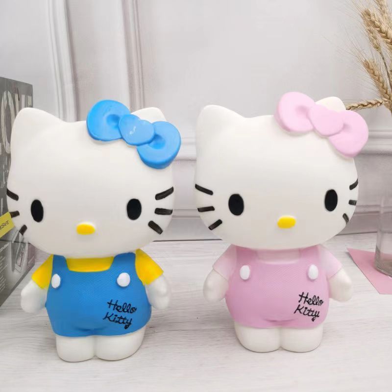 Tirelire chat kawaii en plastique, grande figurine