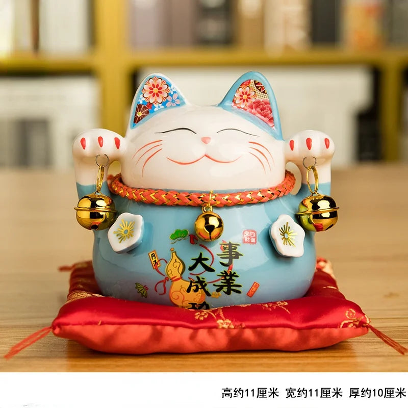Tirelire chat porte-bonheur japonais en céramique