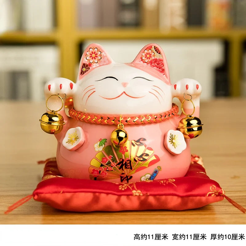 Tirelire chat porte-bonheur japonais en céramique