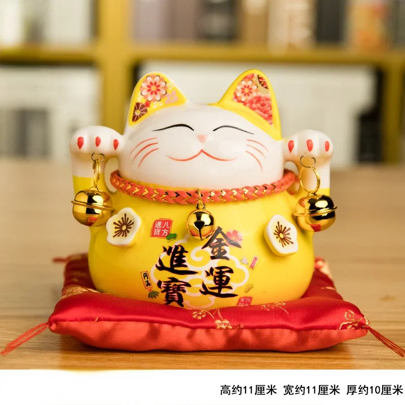 Tirelire chat porte-bonheur japonais en céramique