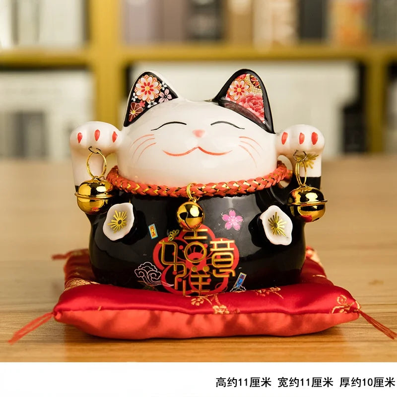 Tirelire chat porte-bonheur japonais en céramique
