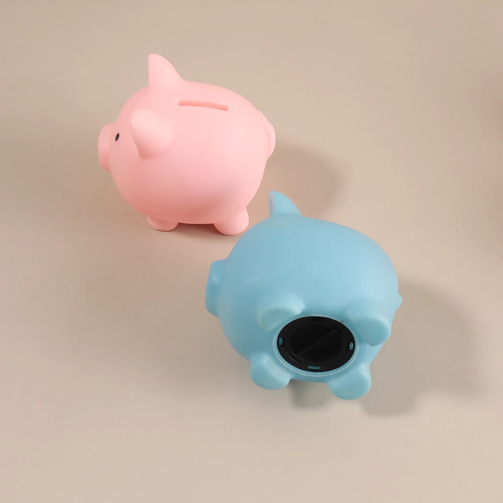 Tirelire cochon en plastique mat, quatre teintes