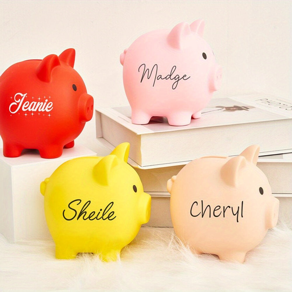 Tirelire cochon en 4 coloris, bouchon amovible