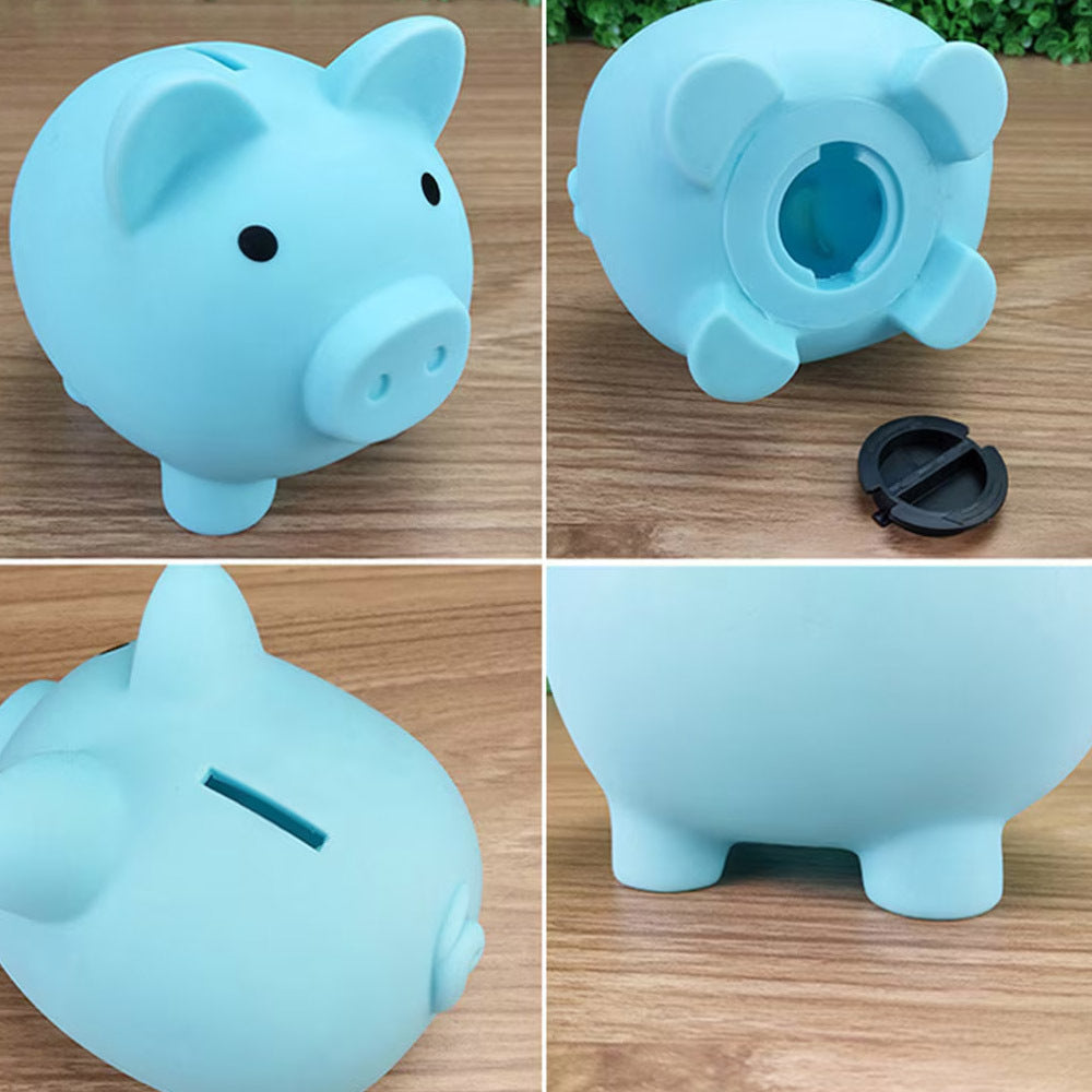 Tirelire cochon en 4 coloris, bouchon amovible
