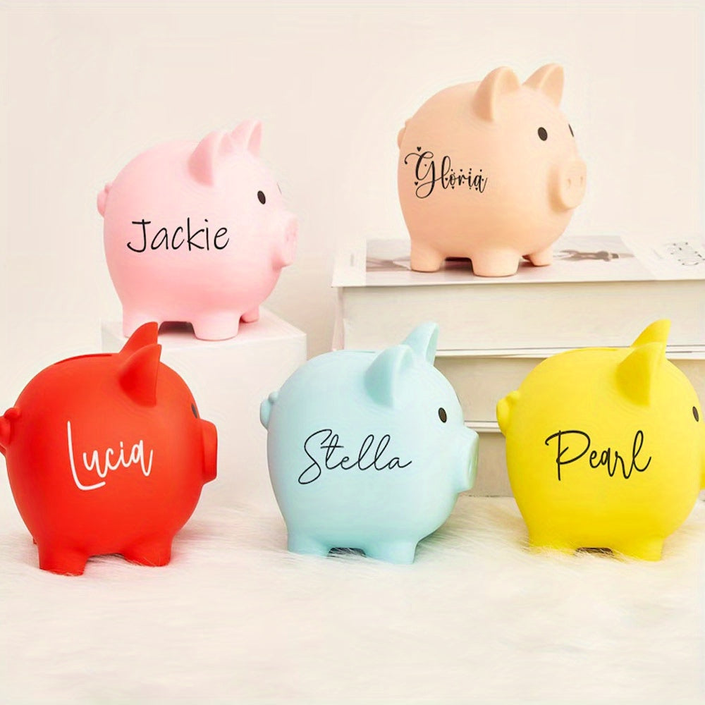Tirelire cochon en 4 coloris, bouchon amovible