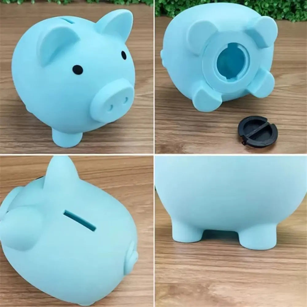 Tirelire cochon, disque de fermeture amovible dessous