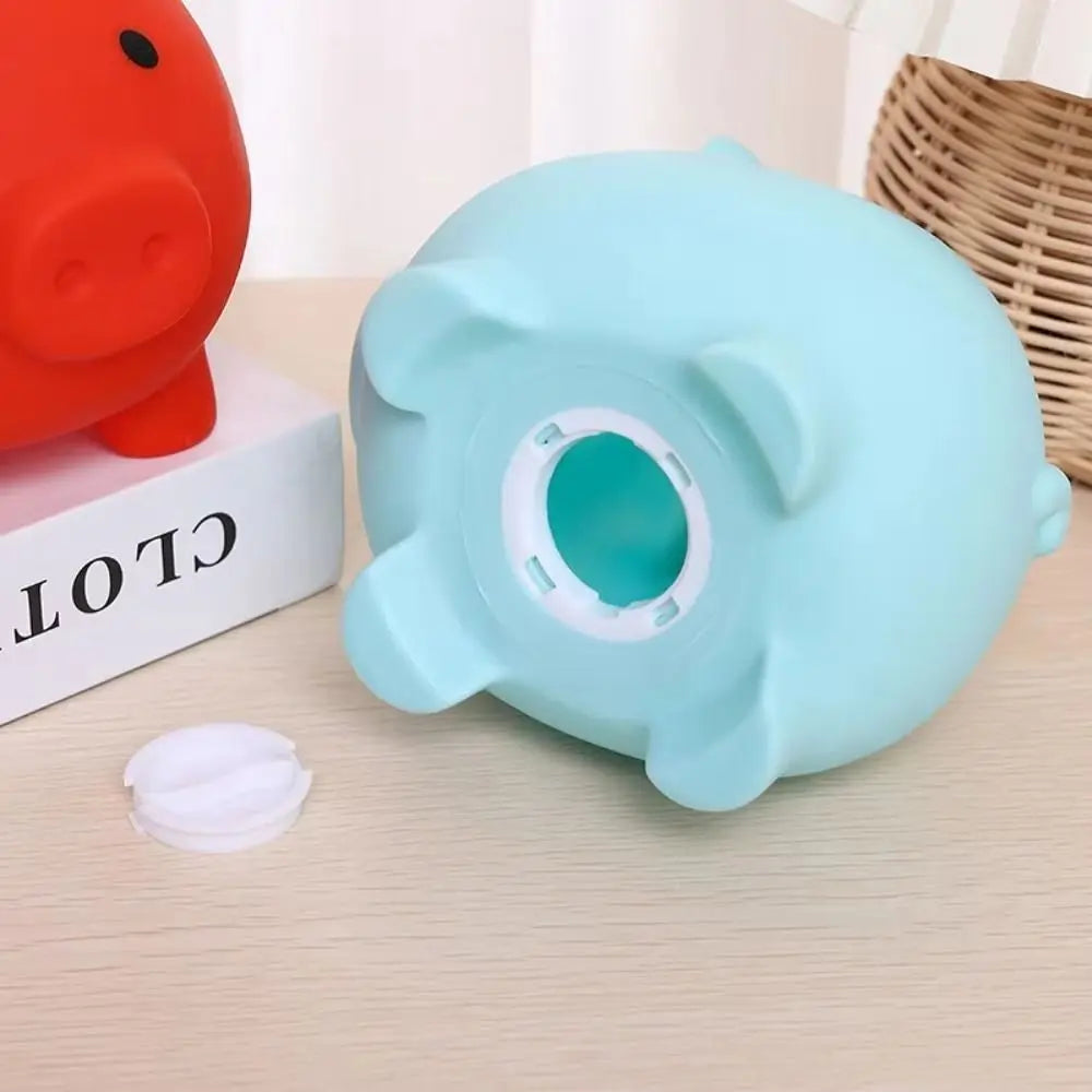 Tirelire cochon, disque de fermeture amovible dessous