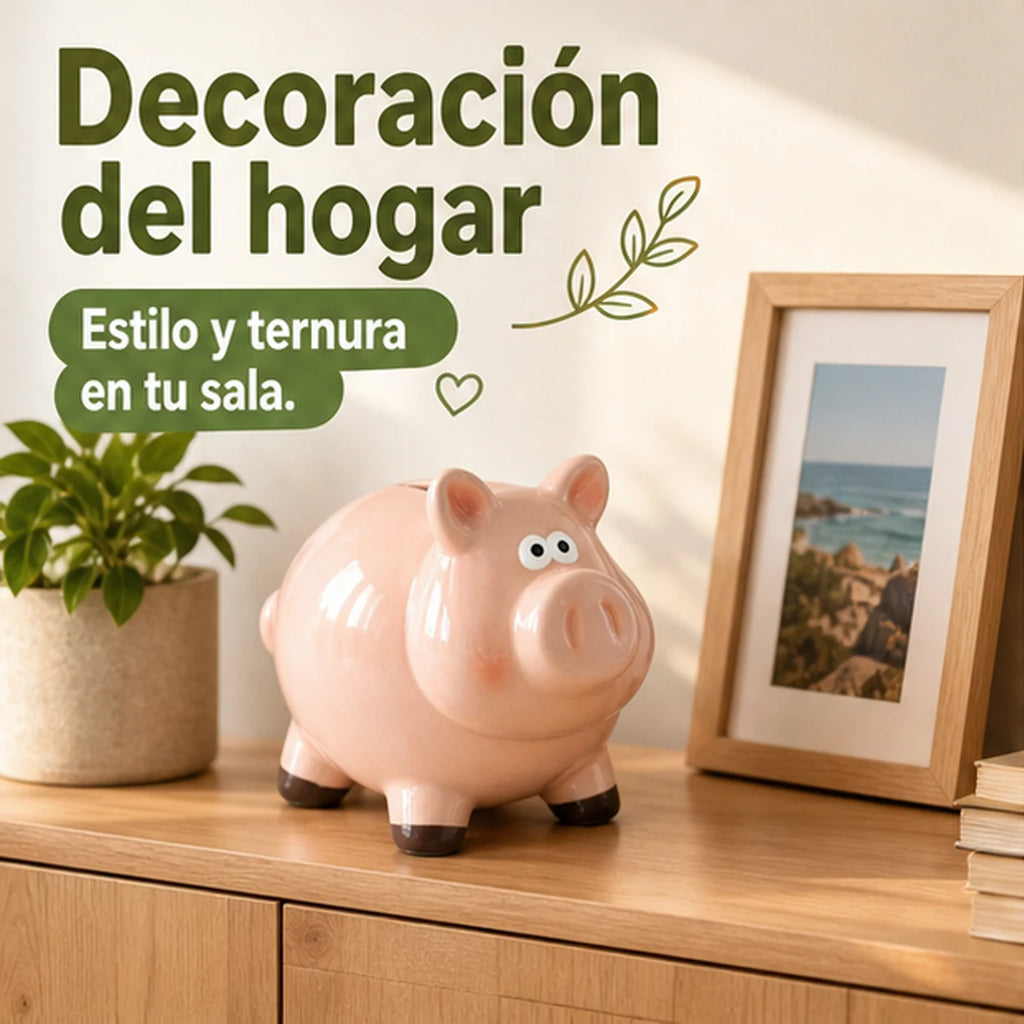 Tirelire cochon en céramique brillante à fente sur le dos