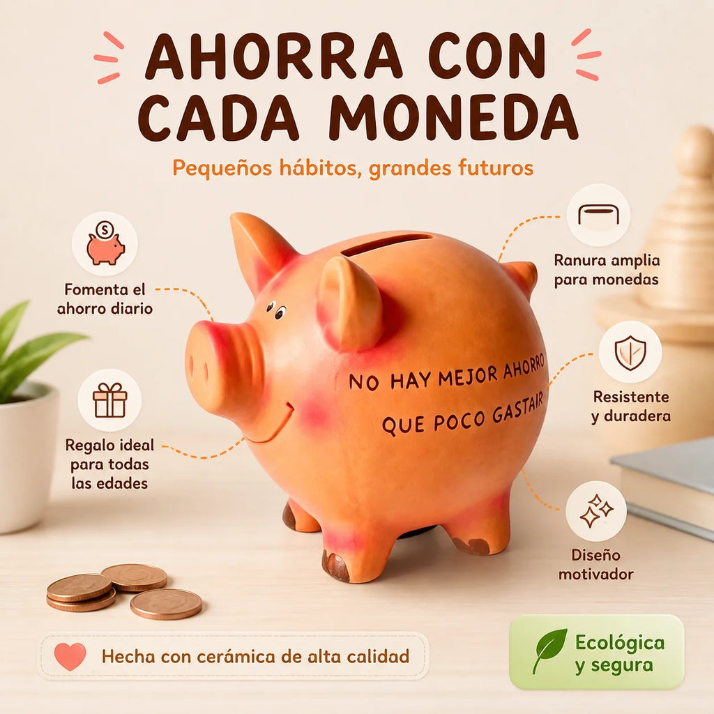 Tirelire cochon en céramique terre cuite avec bouchon
