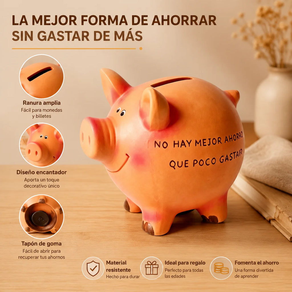 Tirelire cochon en céramique terre cuite avec bouchon