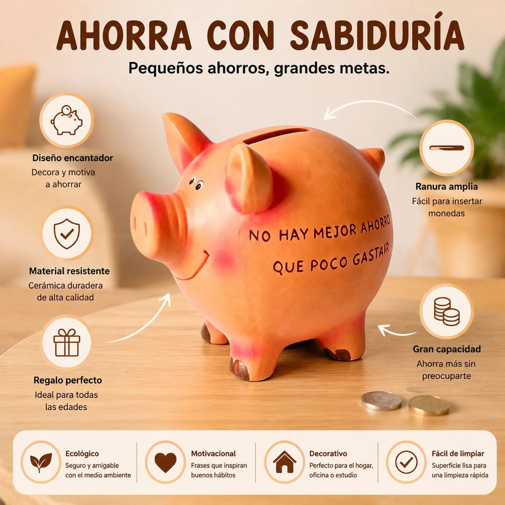 Tirelire cochon en céramique terre cuite avec bouchon