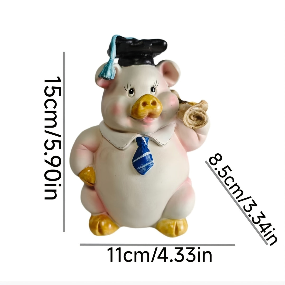 1PC Ornement Mignon Dr. Pig, Cadeau Commémoratif de la Saison des Diplômes, Tirelire Dessin Animé