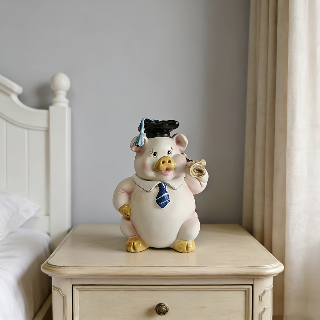1PC Tirelire Cochon Célibataire de Dessin Animé, Artisanat Décoratif de Bureau à Domicile