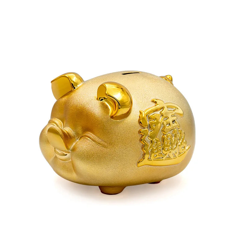 Tirelire cochon en céramique, porte-bonheur chinois