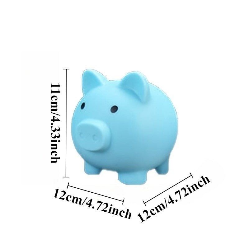 Tirelire cochon en satiné, fente à pièces et billets