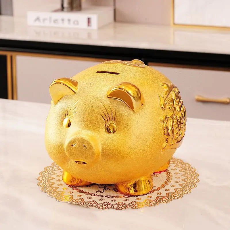 Tirelire cochon en céramique émaillée, sept tailles
