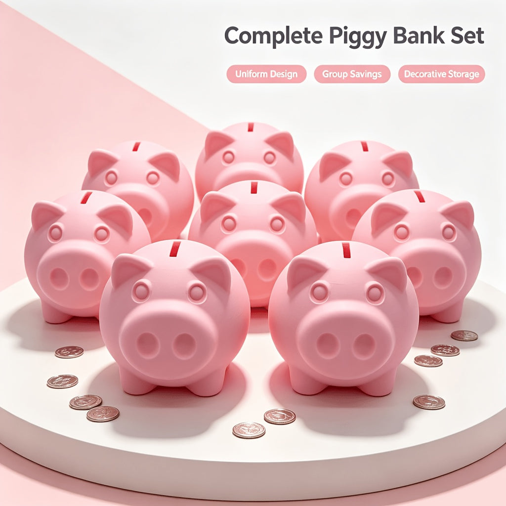 Tirelire cochon en plastique strié, long