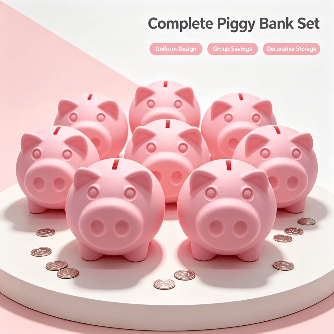 Tirelire cochon en plastique strié, long
