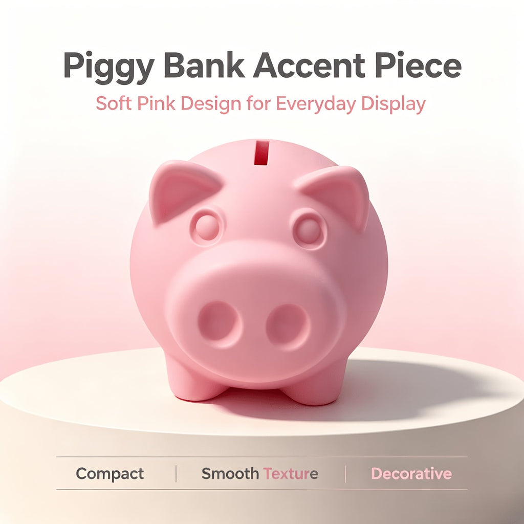 Tirelire cochon en plastique strié, long