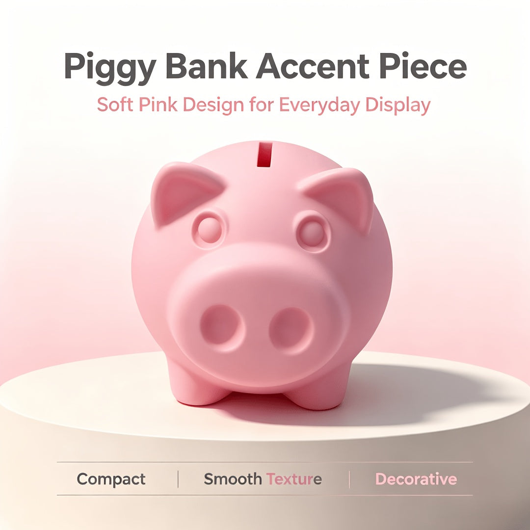 Tirelire cochon en plastique strié, long