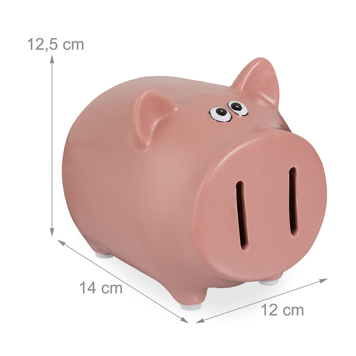 Tirelire cochon rose, lot de 2 — Double fente et bouchon