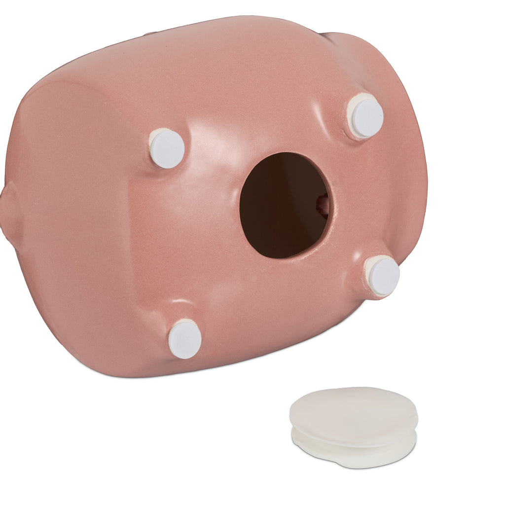 Tirelire cochon rose, lot de 2 — Double fente et bouchon