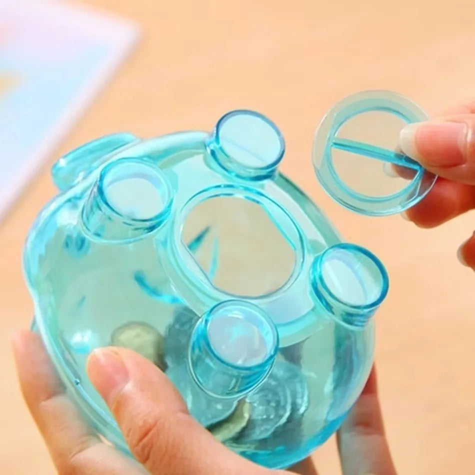 Tirelire cochon transparente en plastique, deux tailles