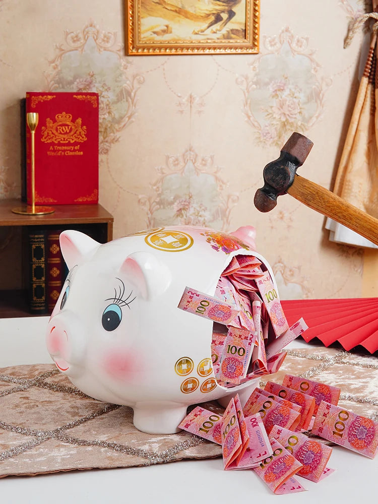 Tirelire cochon en céramique à bouchon, 7 formats
