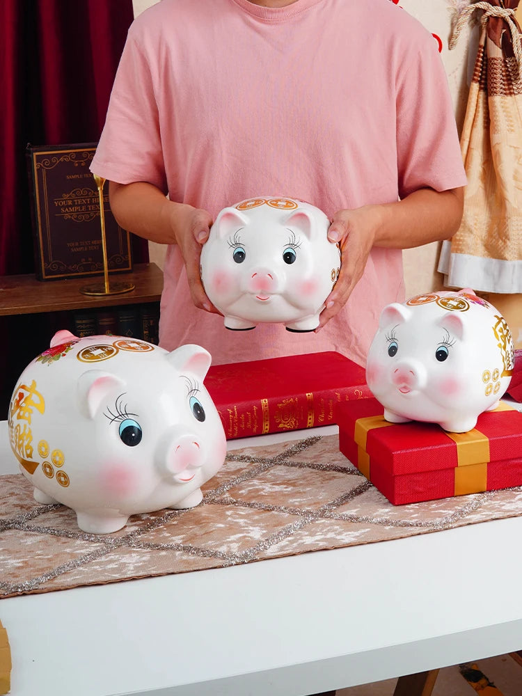 Tirelire cochon en céramique à bouchon, 7 formats
