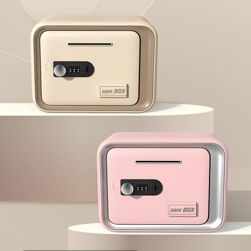 Tirelire coffre-fort mécanique à code — clé de secours 24 cm