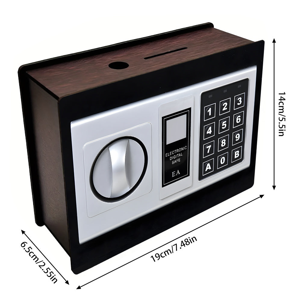 Tirelire coffret en bois, façade de coffre-fort