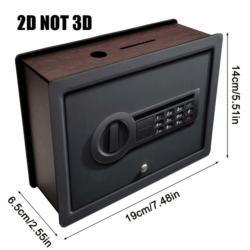 Tirelire coffret bois, porte de coffre-fort imprimée