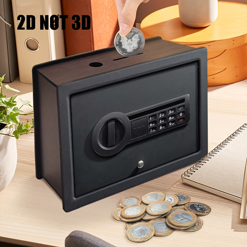 Tirelire coffret bois, porte de coffre-fort imprimée