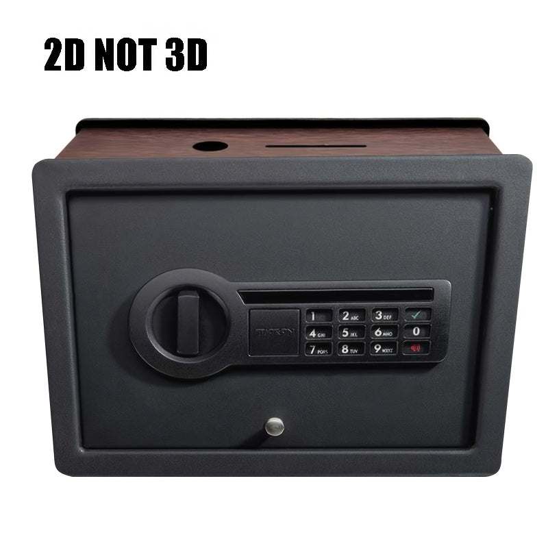 Tirelire coffret bois, porte de coffre-fort imprimée