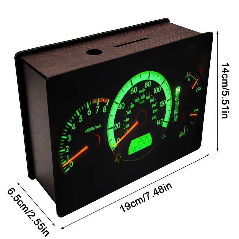 Tirelire compteurs de voiture en bois — coffret livré à plat