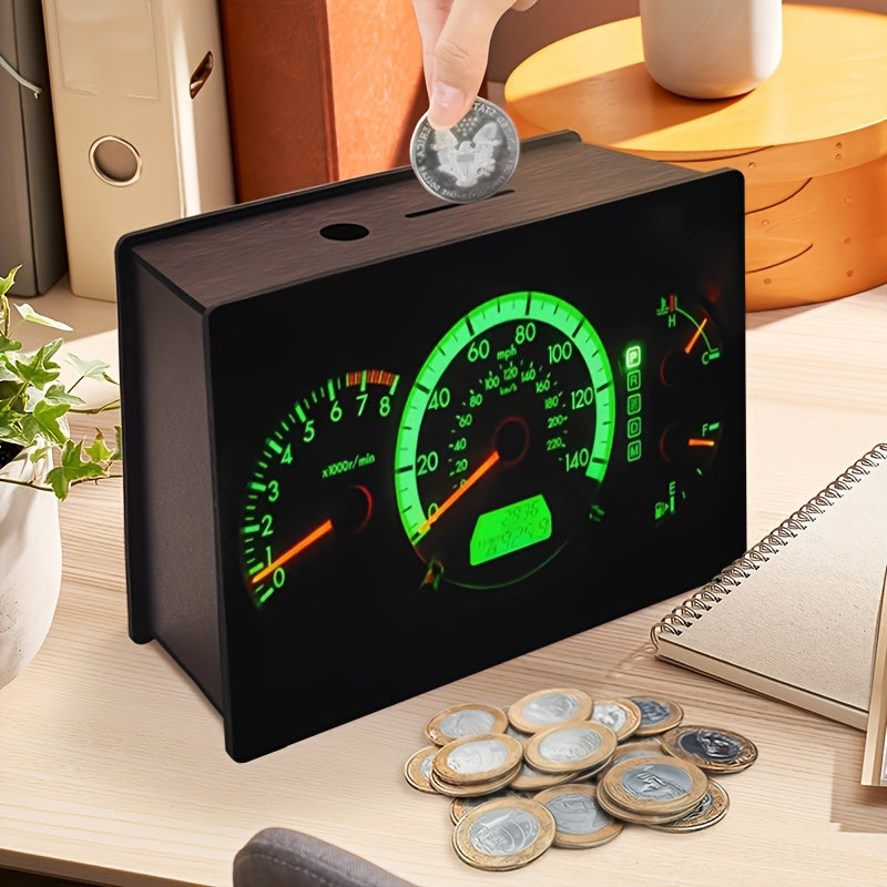 Tirelire compteurs de voiture en bois — coffret livré à plat
