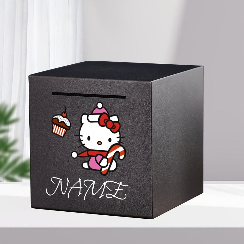Tirelire cube en acier inoxydable, fente à billets